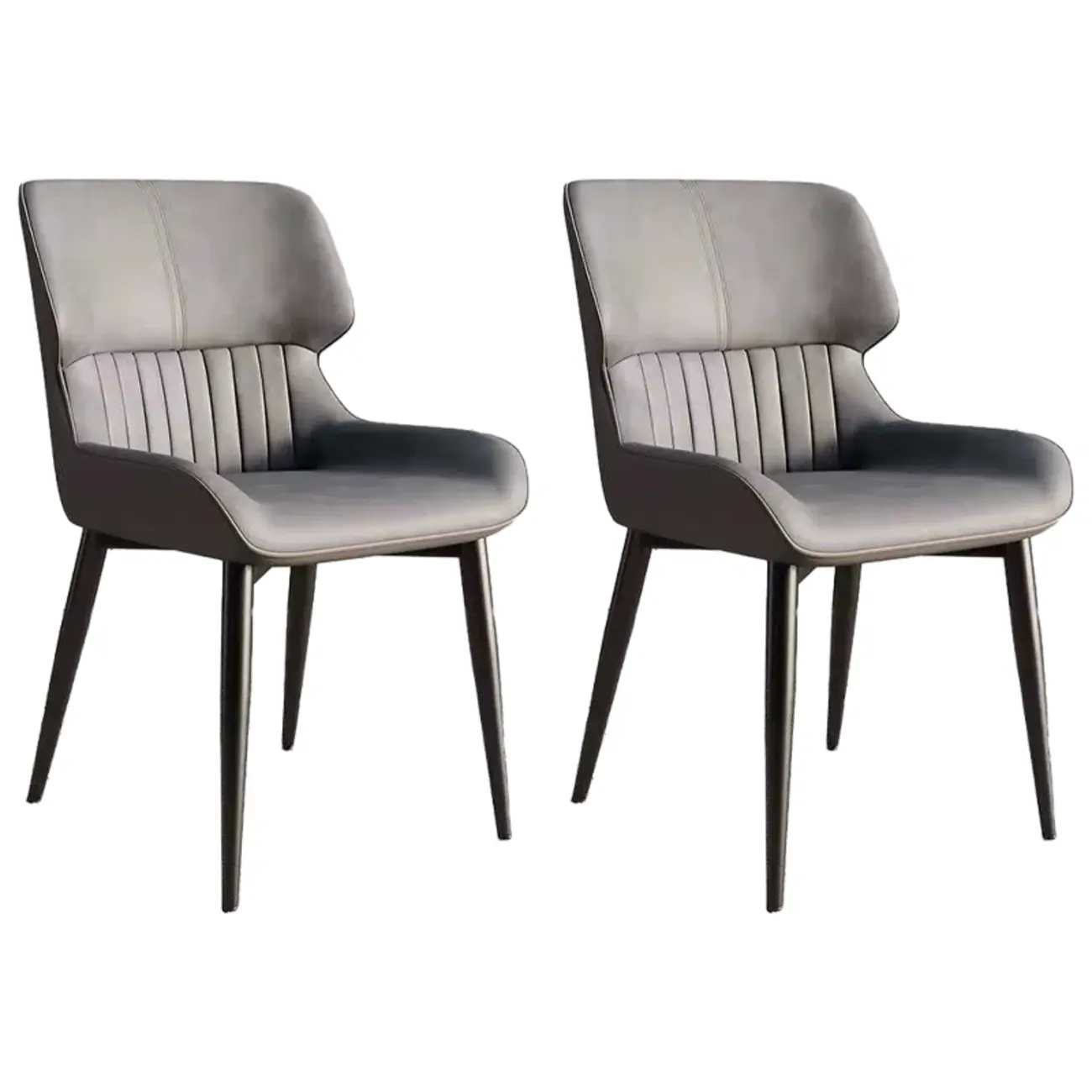 Leather Low Solid Back Armless Dining Side Chair Image - 21 | homeyfad