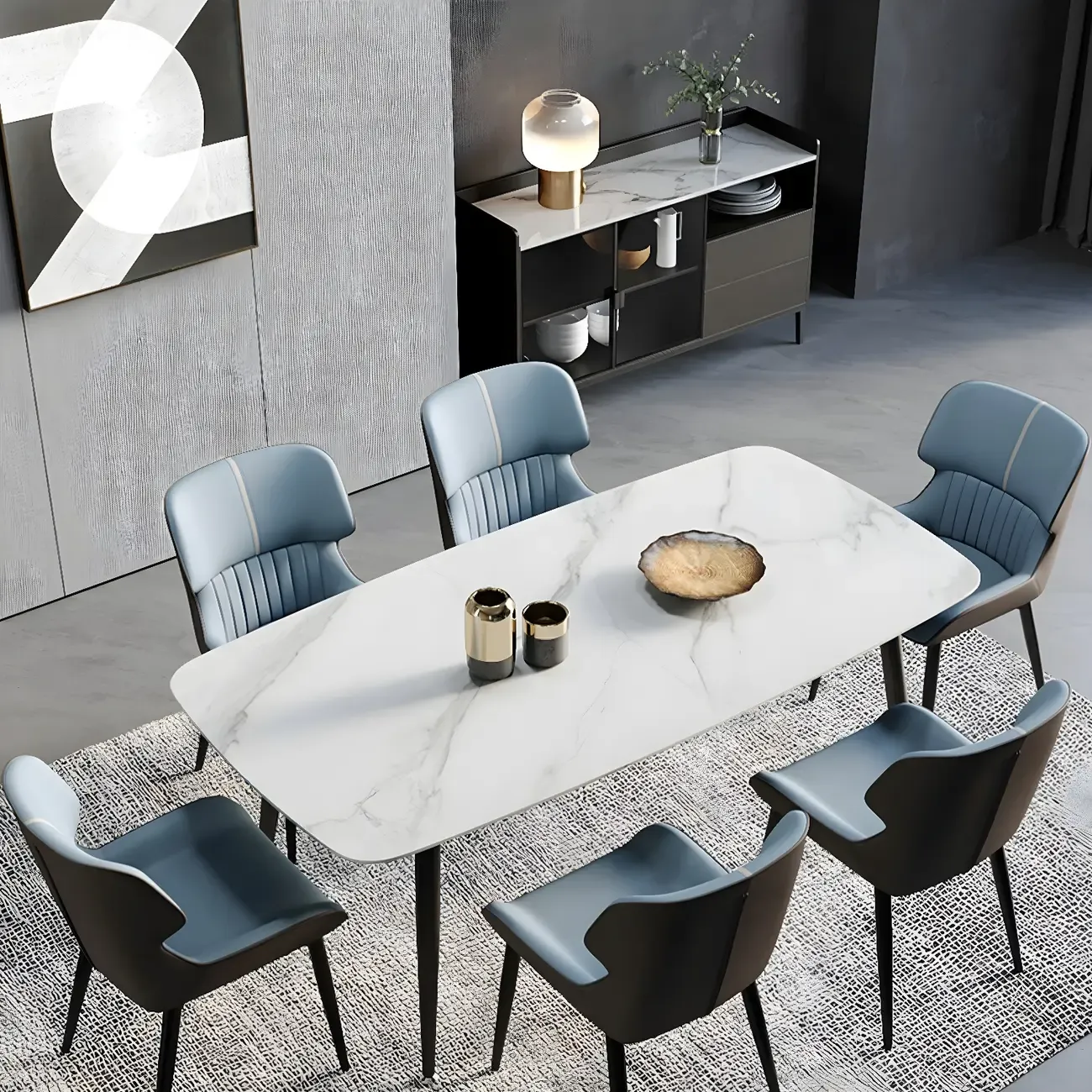 Leather Low Solid Back Armless Dining Side Chair Image - 6