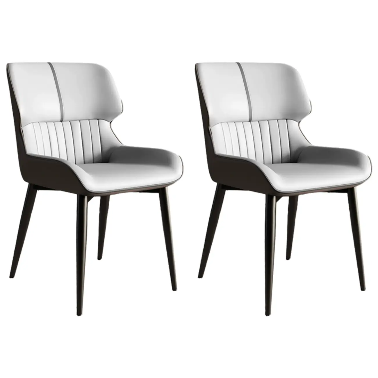 Leather Low Solid Back Armless Dining Side Chair Image - 25 | homeyfad