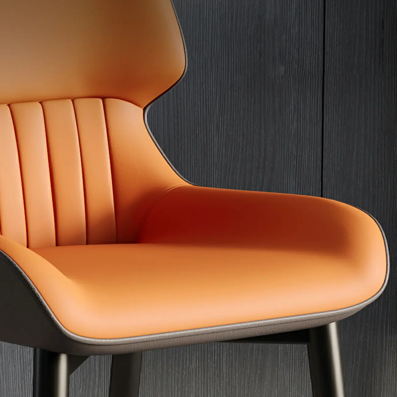 Leather Low Solid Back Armless Dining Side Chair Image - 9 | homeyfad