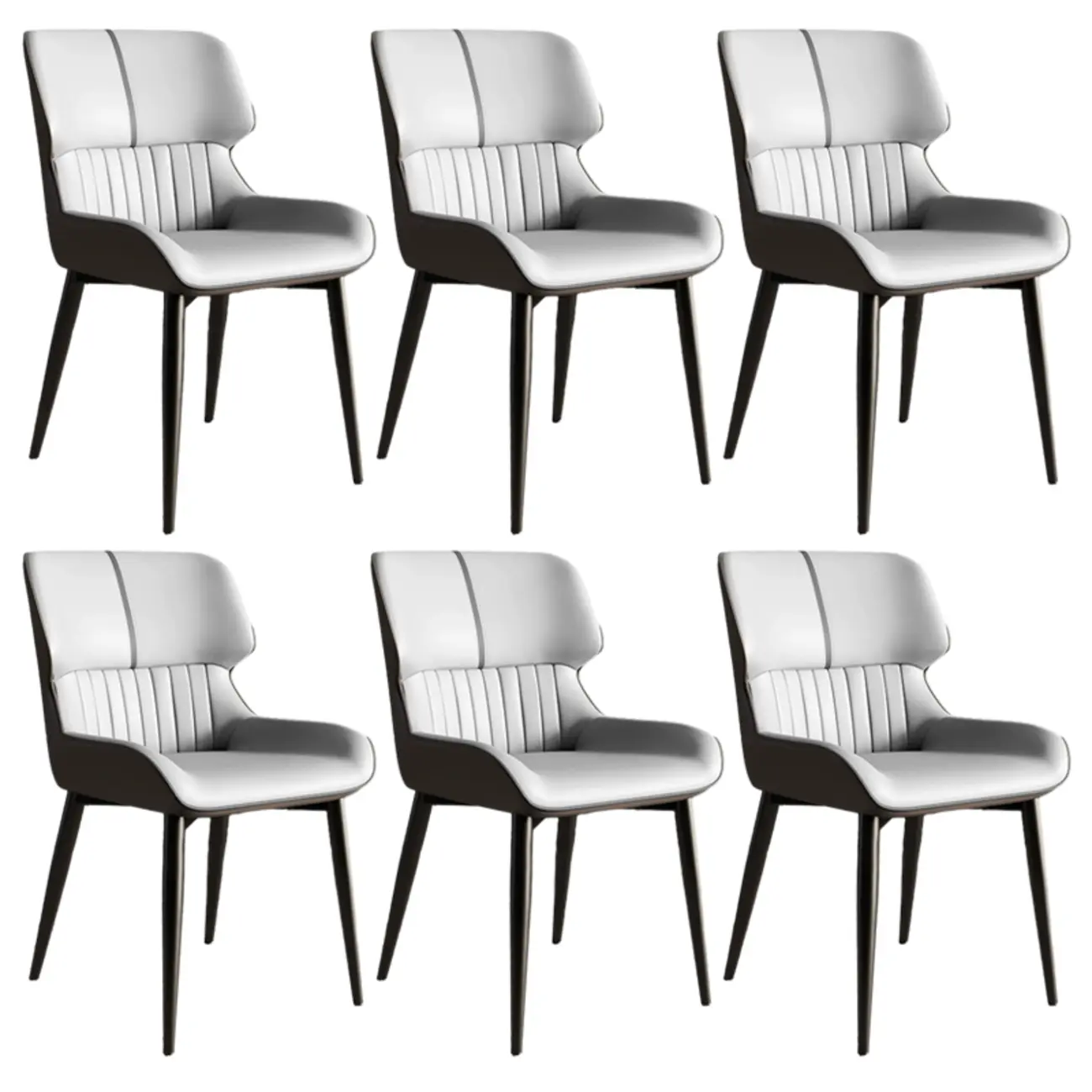 Leather Low Solid Back Armless Dining Side Chair Image - 27 | homeyfad