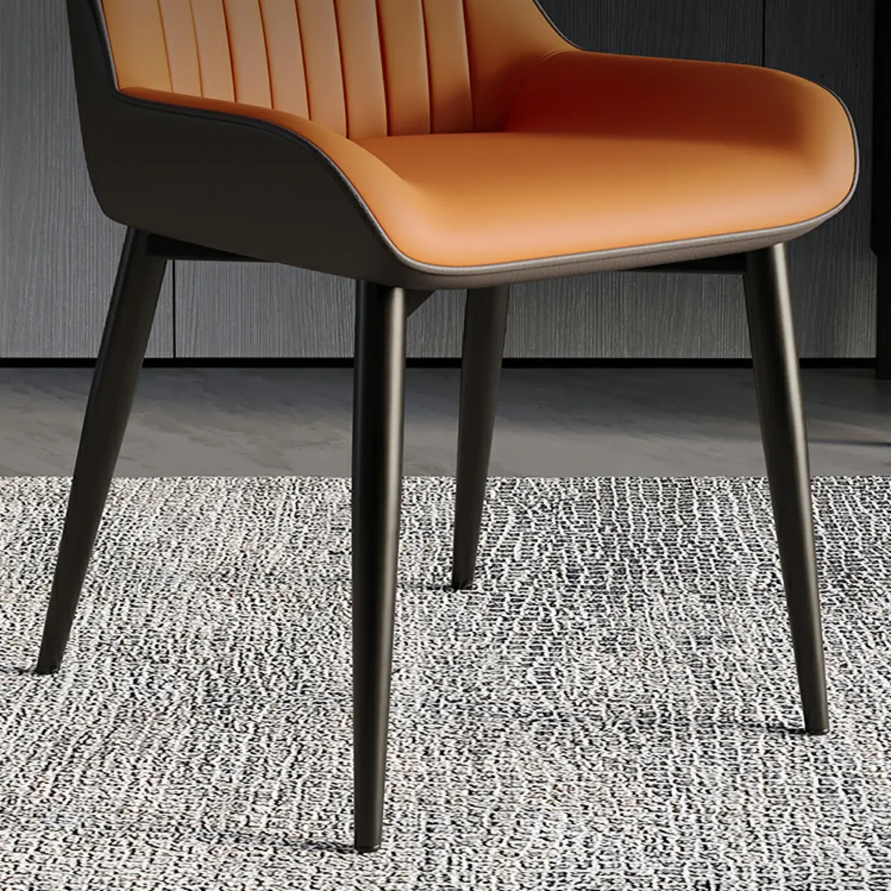 Leather Low Solid Back Armless Dining Side Chair Image - 11 | homeyfad