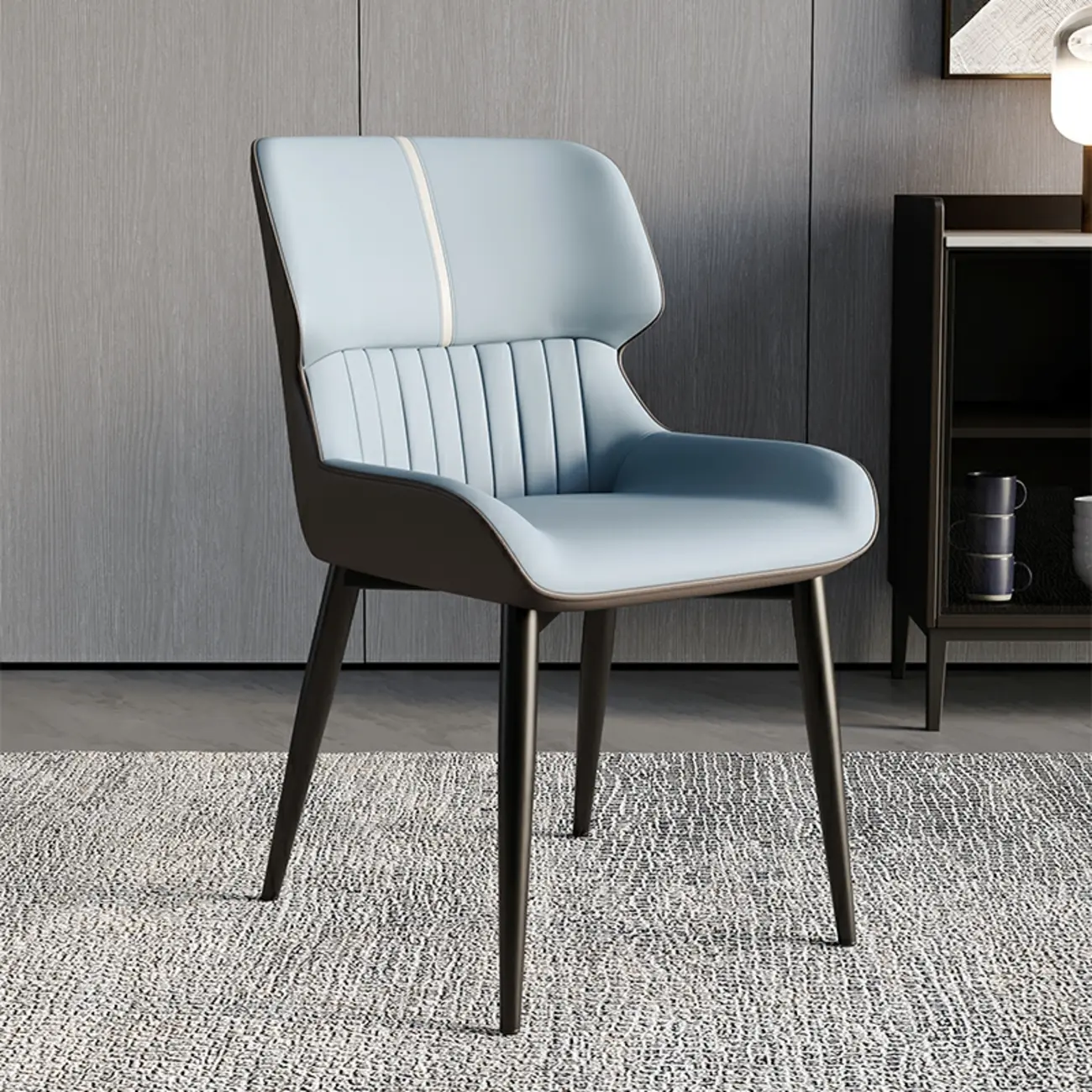 Leather Low Solid Back Armless Dining Side Chair Image - 14 | homeyfad