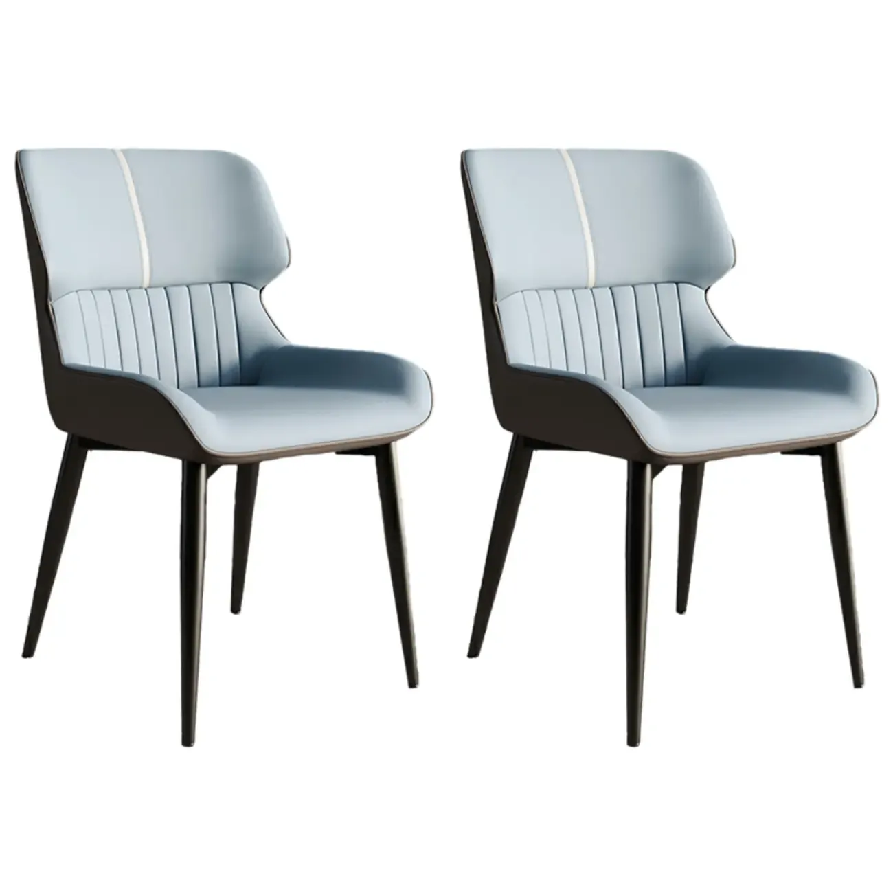 Leather Low Solid Back Armless Dining Side Chair Image - 29