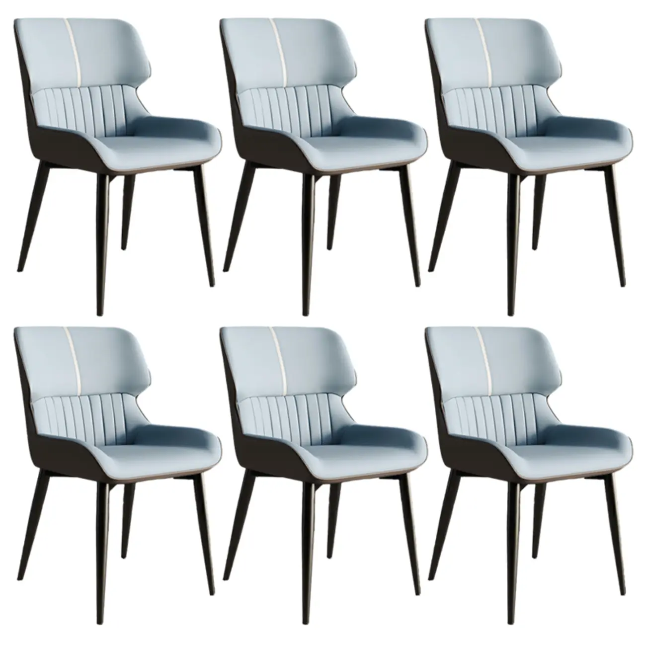 Leather Low Solid Back Armless Dining Side Chair Image - 31 | homeyfad