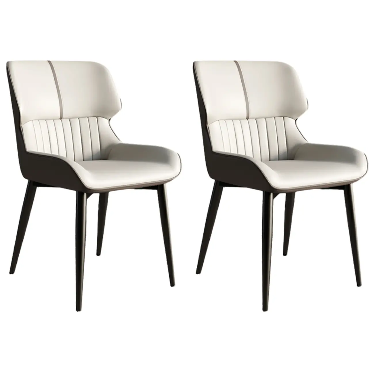 Leather Low Solid Back Armless Dining Side Chair Image - 33 | homeyfad