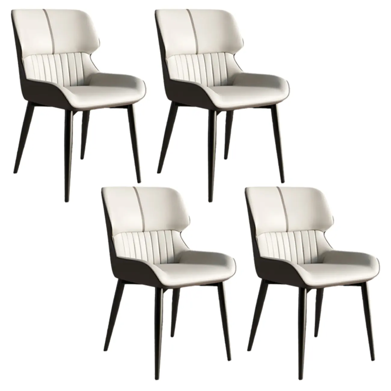 Leather Low Solid Back Armless Dining Side Chair Image - 34 | homeyfad