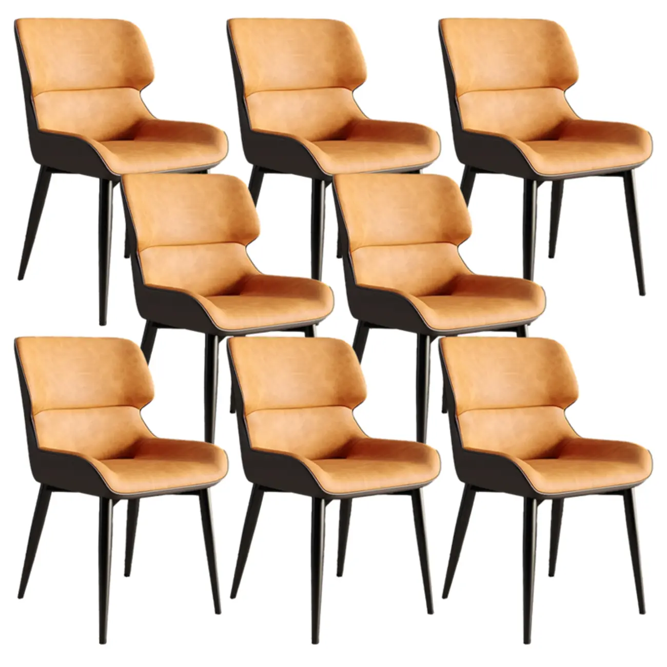Leather Low Solid Back Armless Dining Side Chair Image - 40 | homeyfad