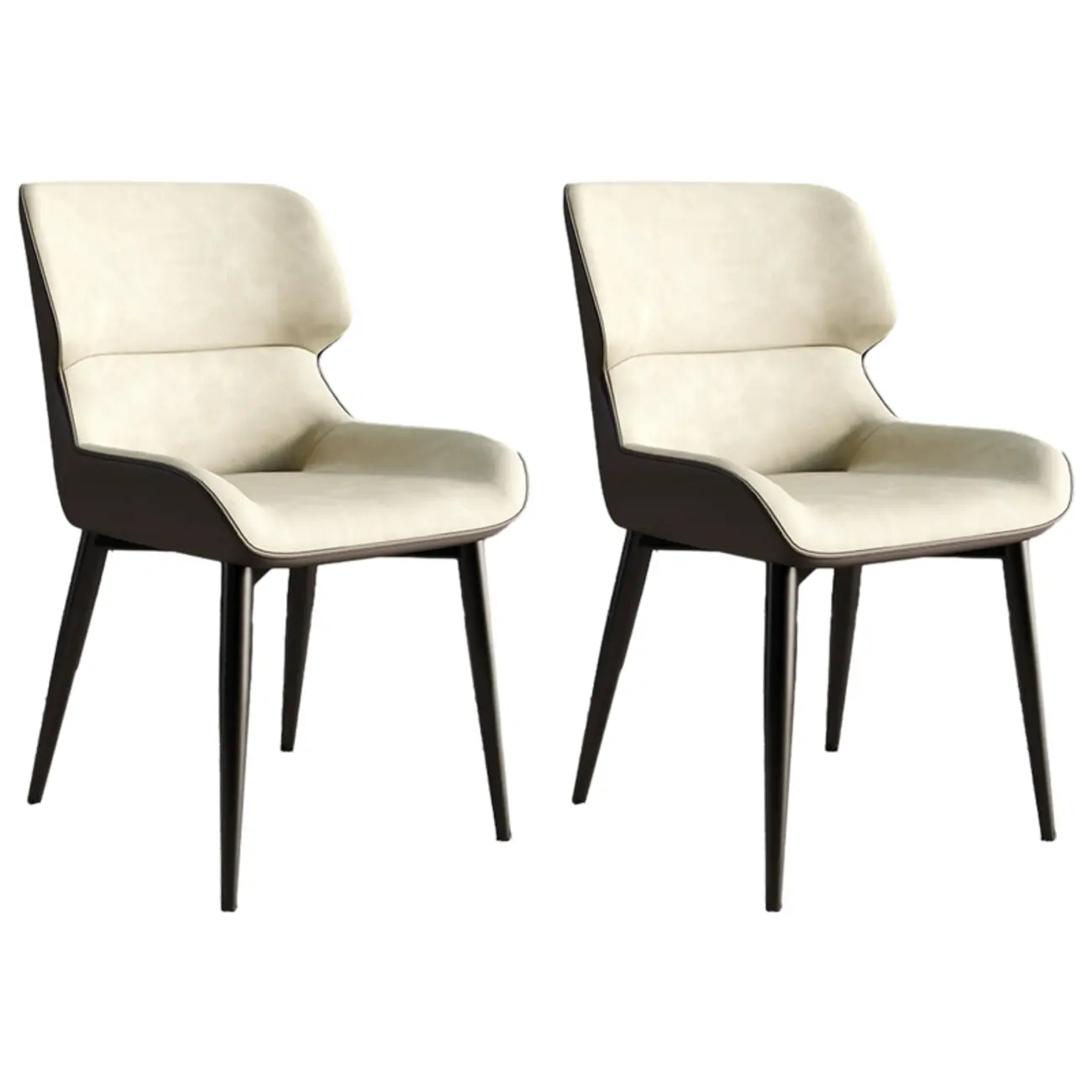 Leather Low Solid Back Armless Dining Side Chair Image - 41 | homeyfad