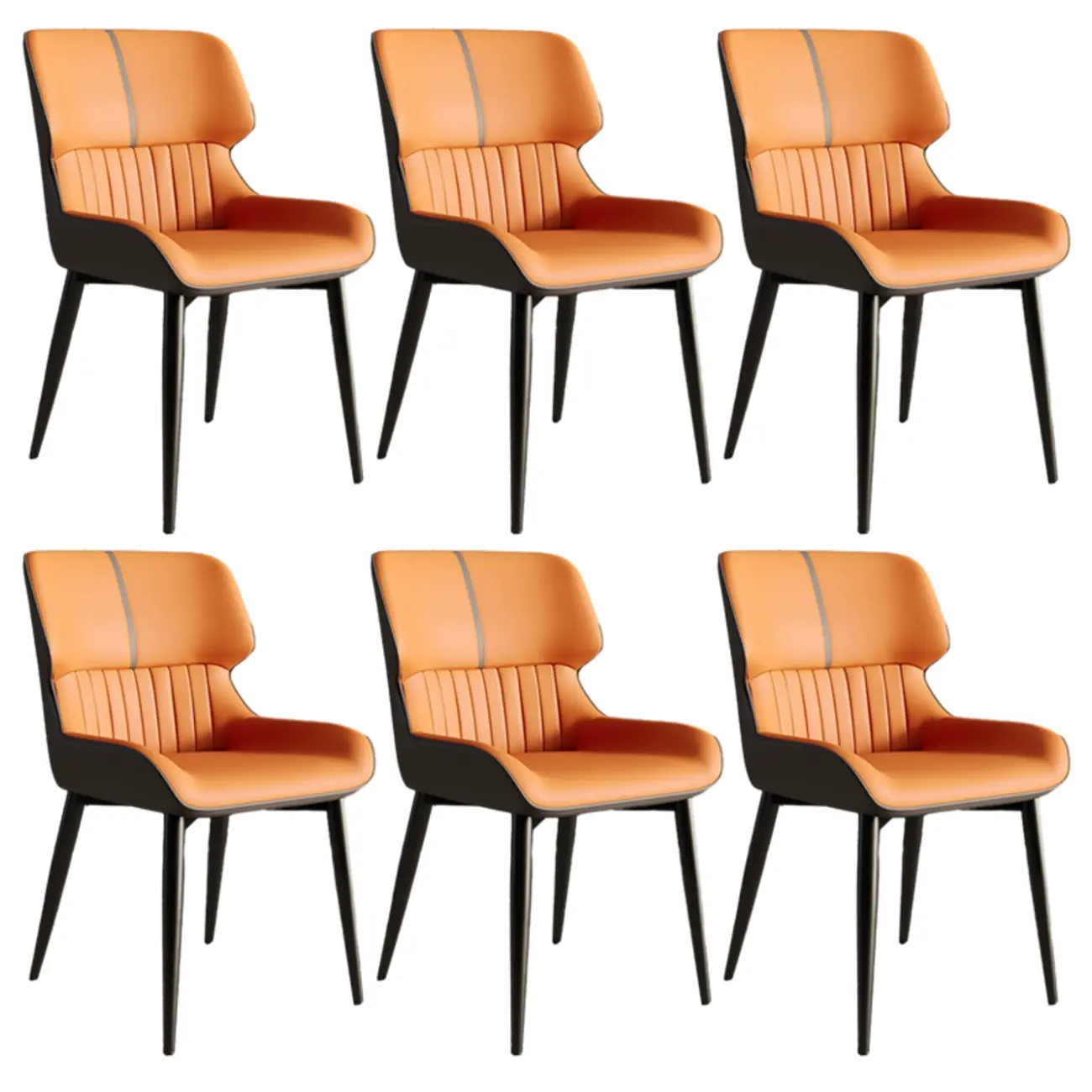 Leather Low Solid Back Armless Dining Side Chair Image - 47 | homeyfad