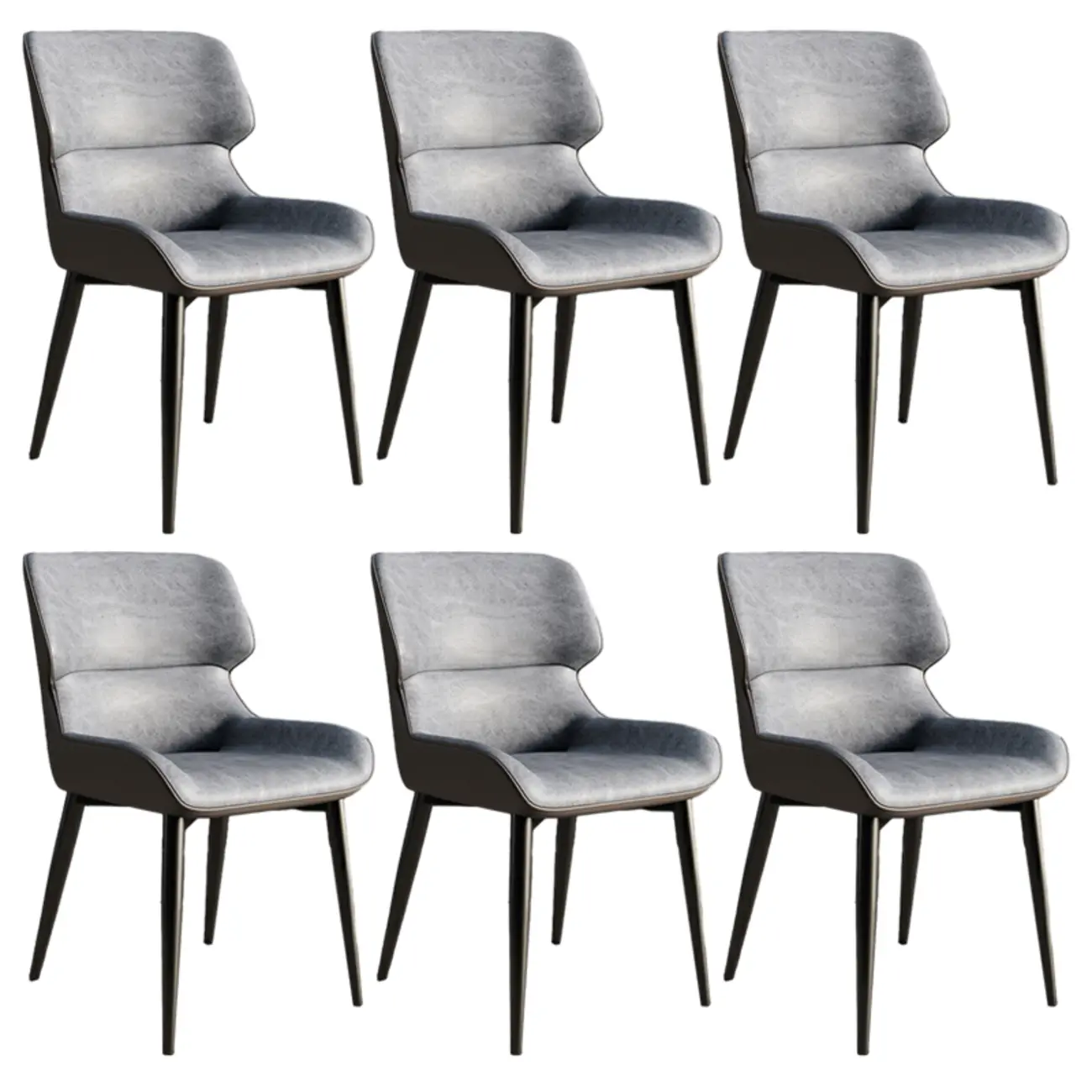 Leather Low Solid Back Armless Dining Side Chair Image - 51 | homeyfad