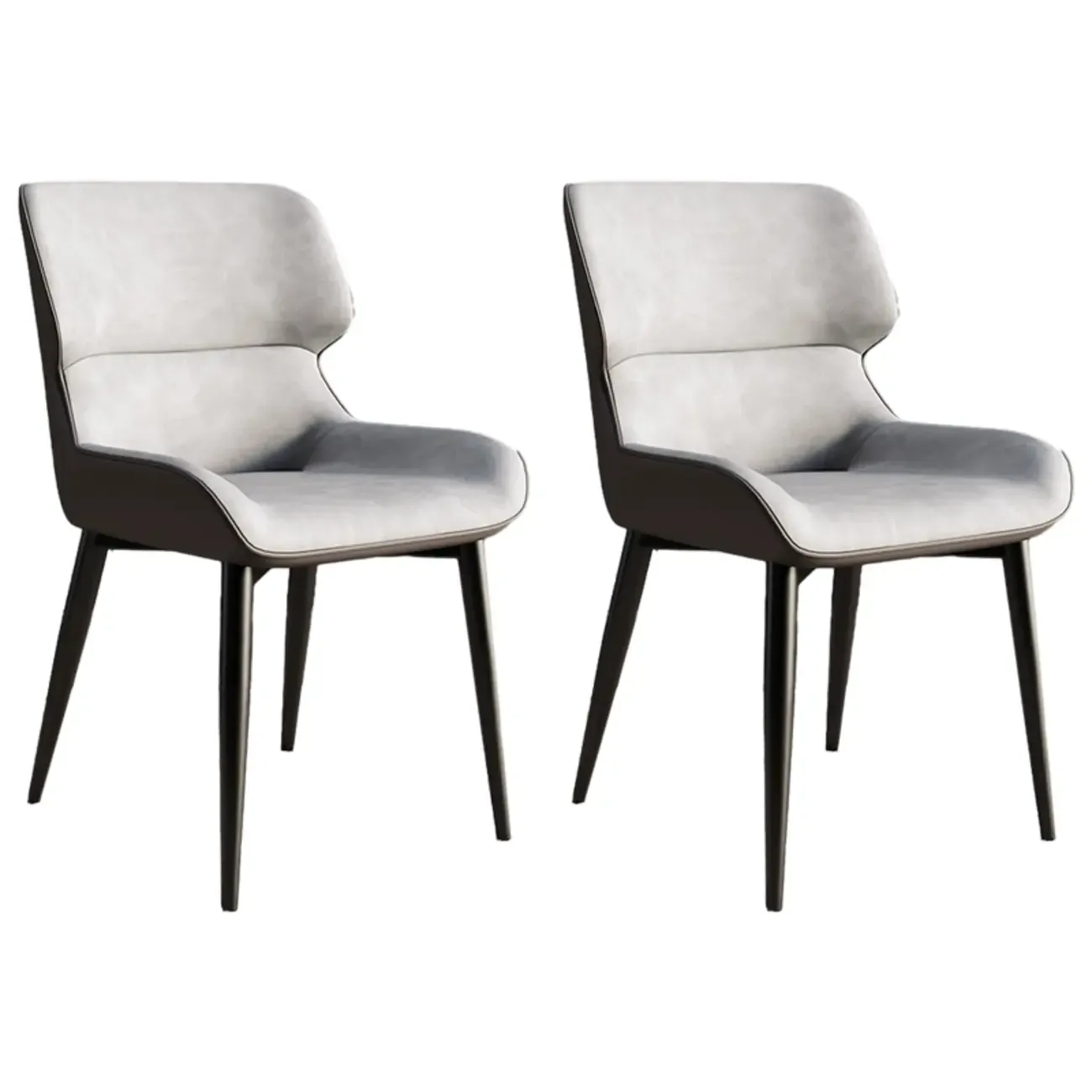 Leather Low Solid Back Armless Dining Side Chair Image - 53