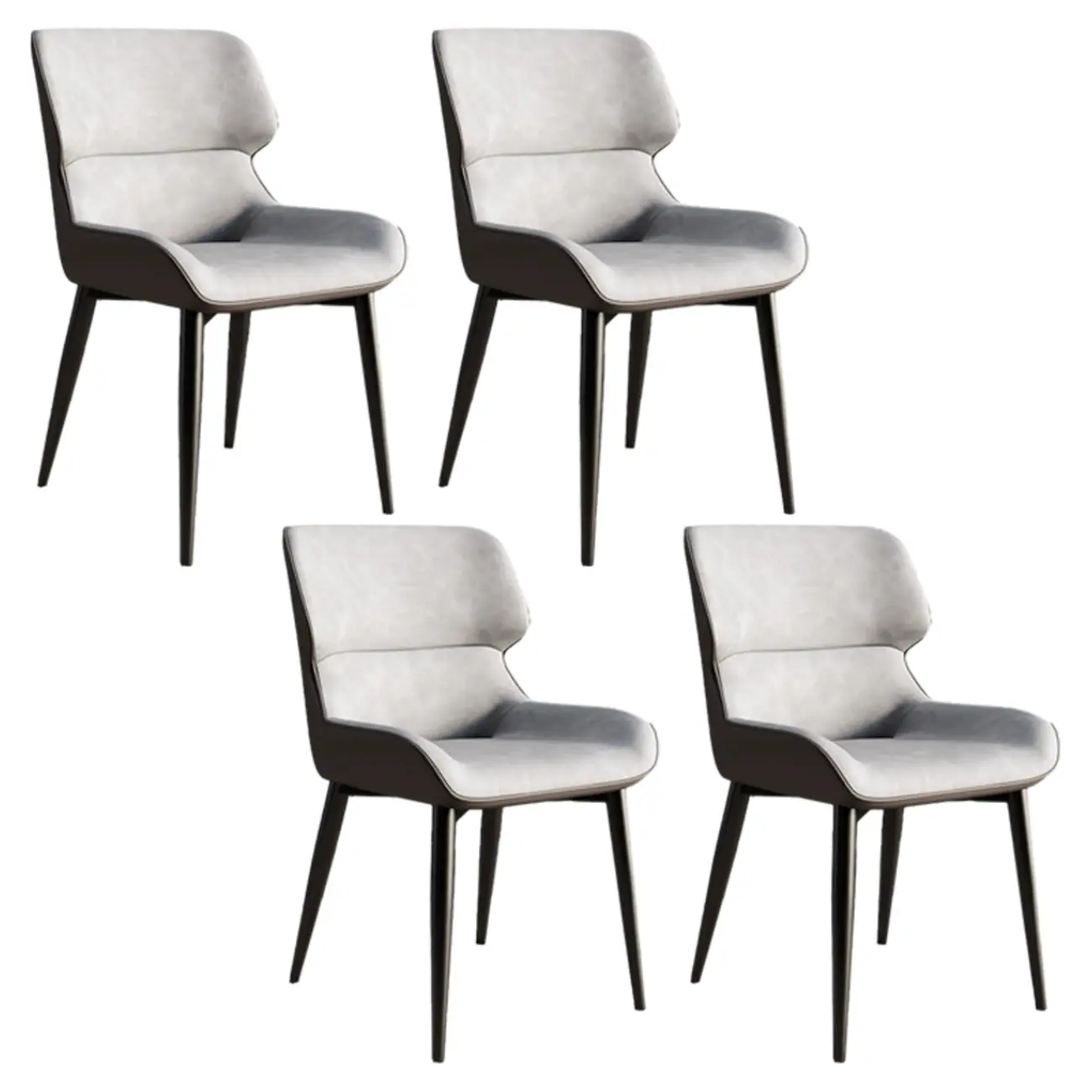 Leather Low Solid Back Armless Dining Side Chair Image - 54 | homeyfad