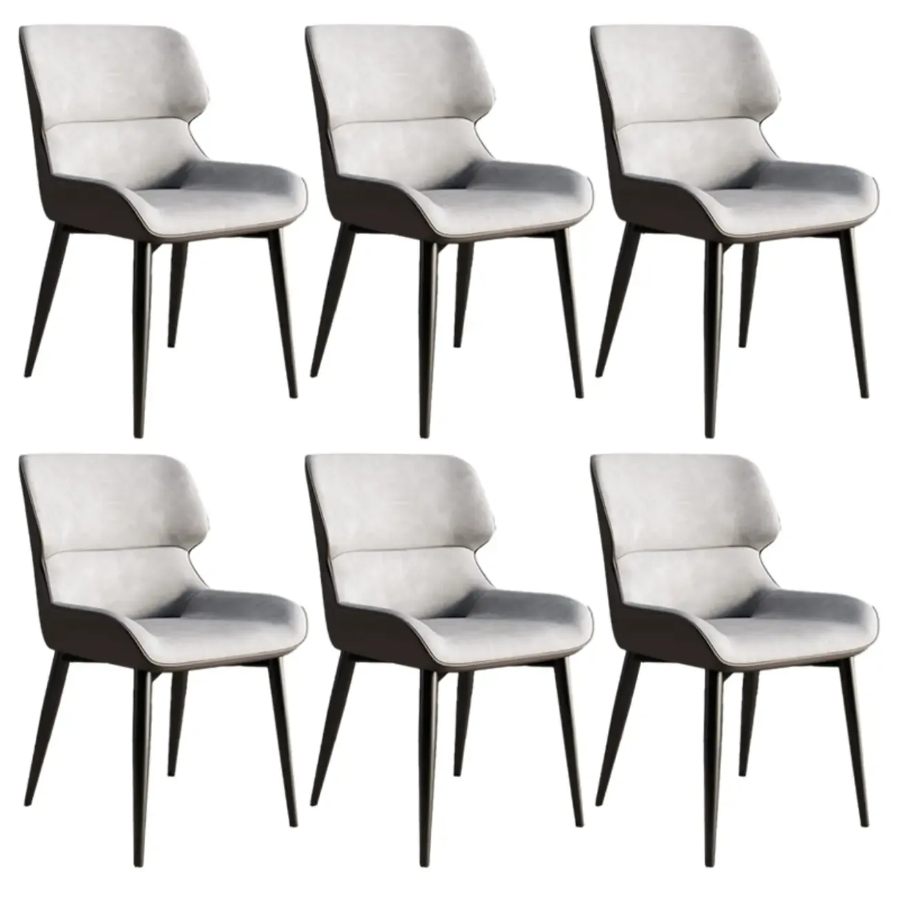 Leather Low Solid Back Armless Dining Side Chair Image - 55