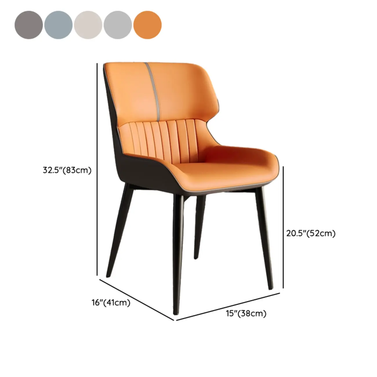 Leather Low Solid Back Armless Dining Side Chair #size | homeyfad
