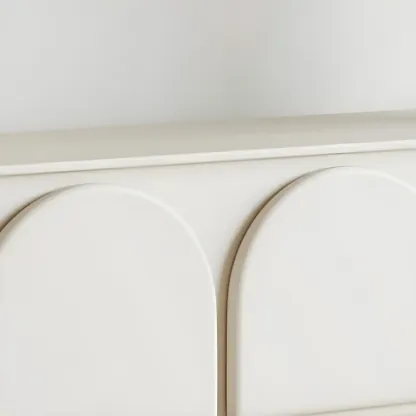 Durable Wooden Juliet Arc TV Stand with Cabinets & Drawers Image - 9