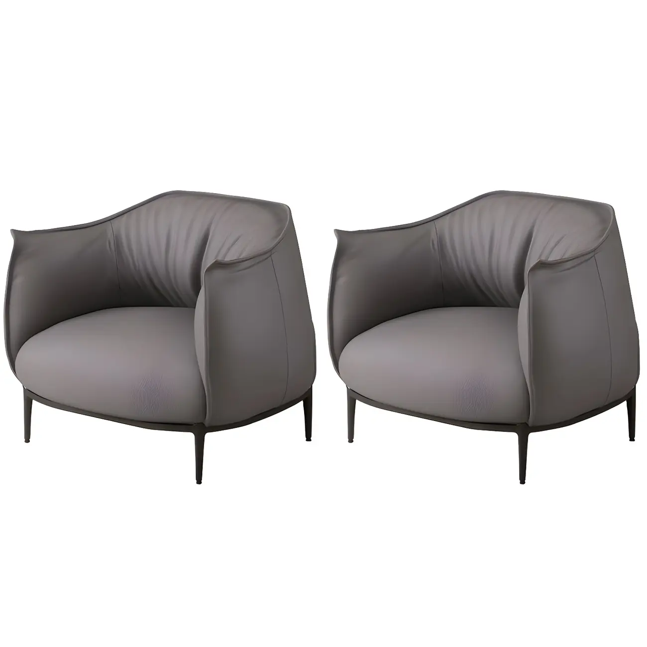Stylish Leather Accent Chair with Arms in 4-Color for Living Room Image - 5 | homeyfad
