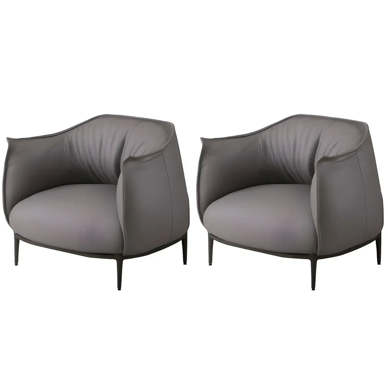 Stylish Leather Accent Chair with Arms in 4-Color for Living Room Image - 5