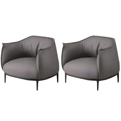 Stylish Leather Accent Chair with Arms in 4-Color for Living Room Image - 5
