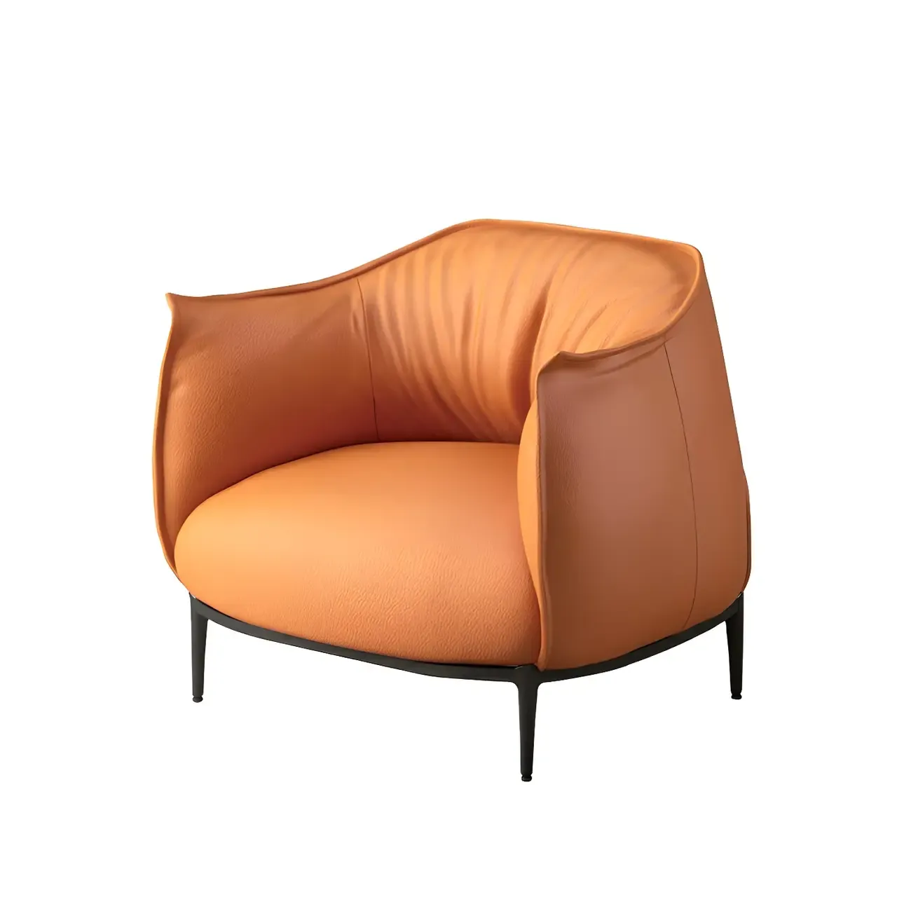 Stylish Leather Accent Chair with Arms in 4-Color for Living Room Image - 7