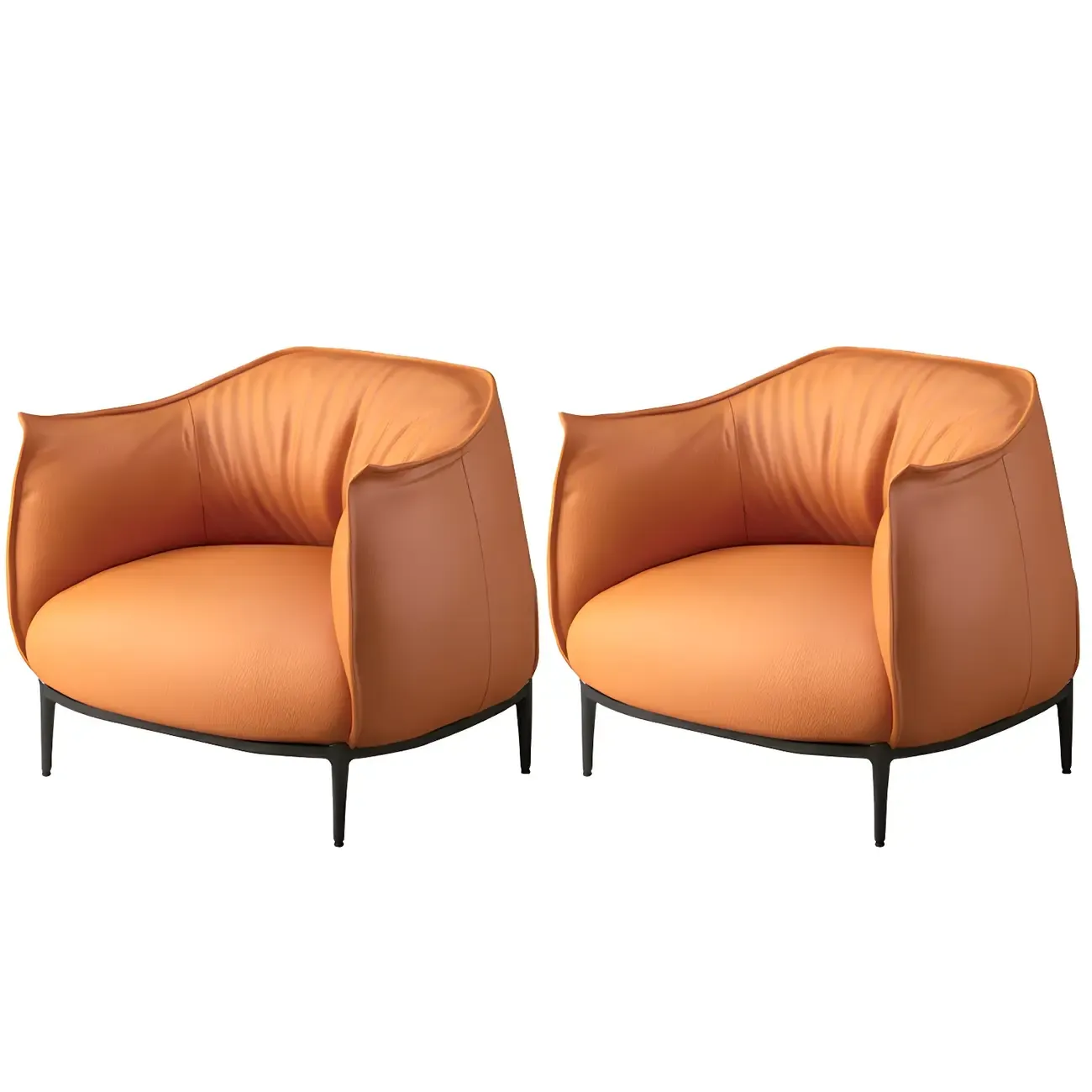 Stylish Leather Accent Chair with Arms in 4-Color for Living Room Image - 8