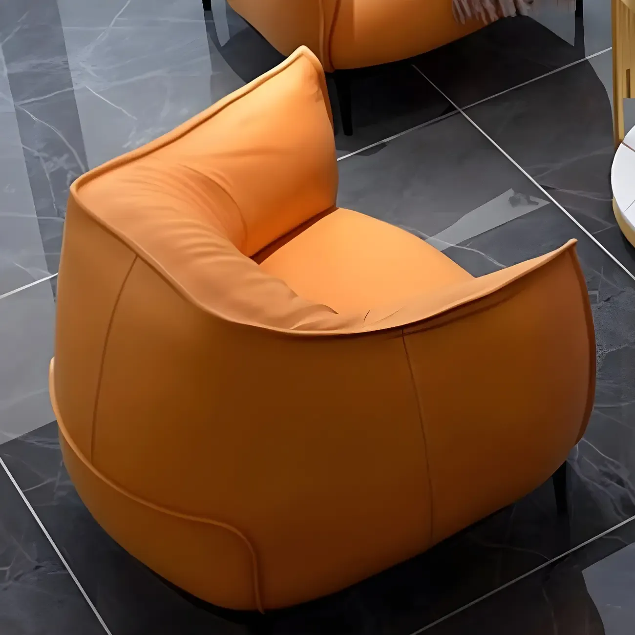 Stylish Leather Accent Chair with Arms in 4-Color for Living Room Image - 9