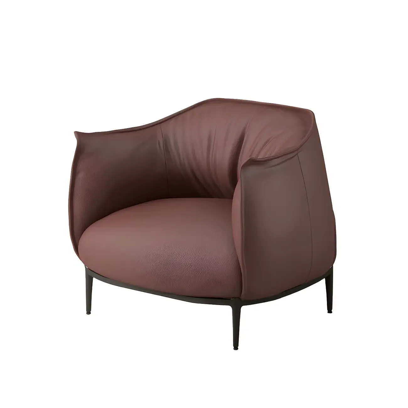 Stylish Leather Accent Chair with Arms in 4-Color for Living Room Image - 10
