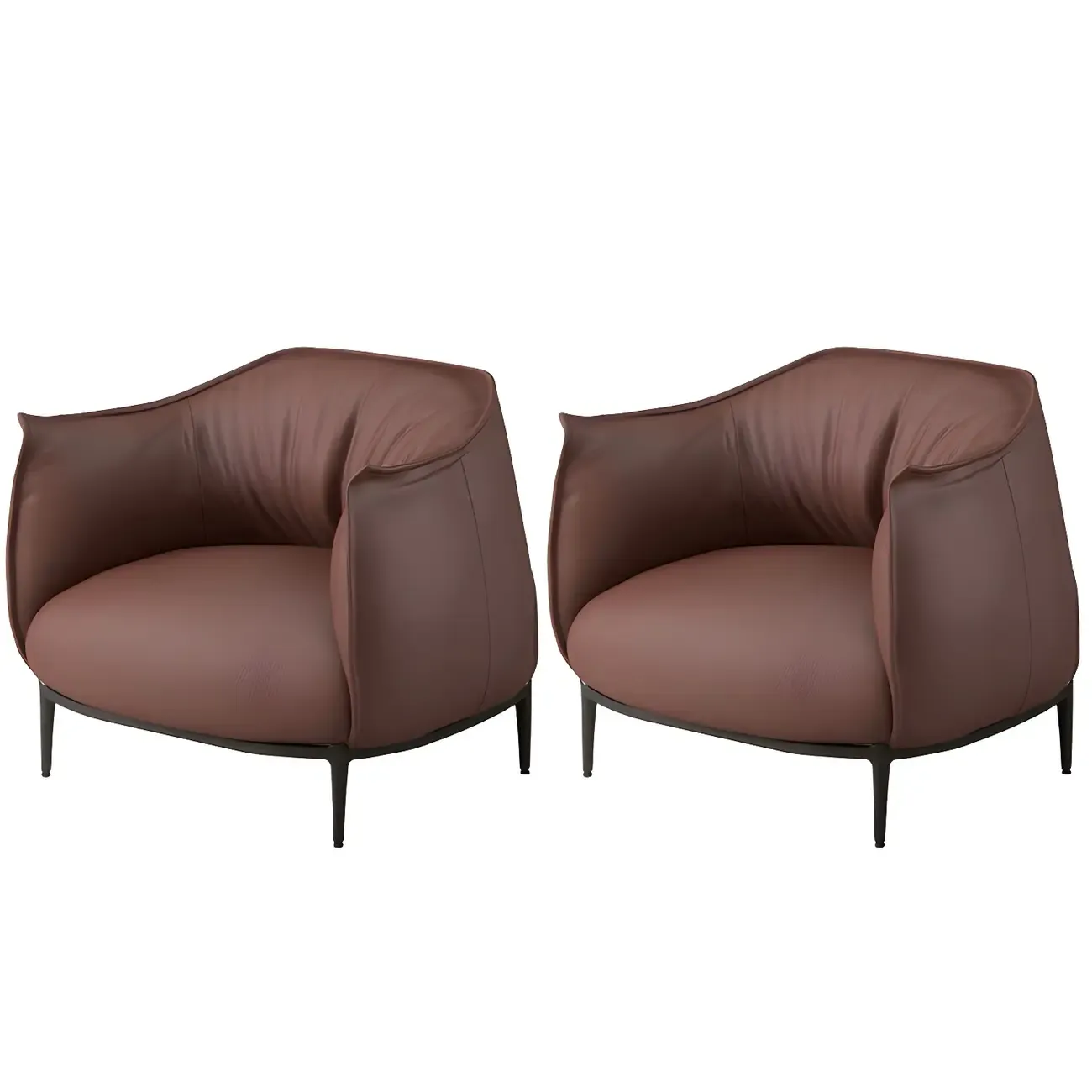Stylish Leather Accent Chair with Arms in 4-Color for Living Room Image - 13