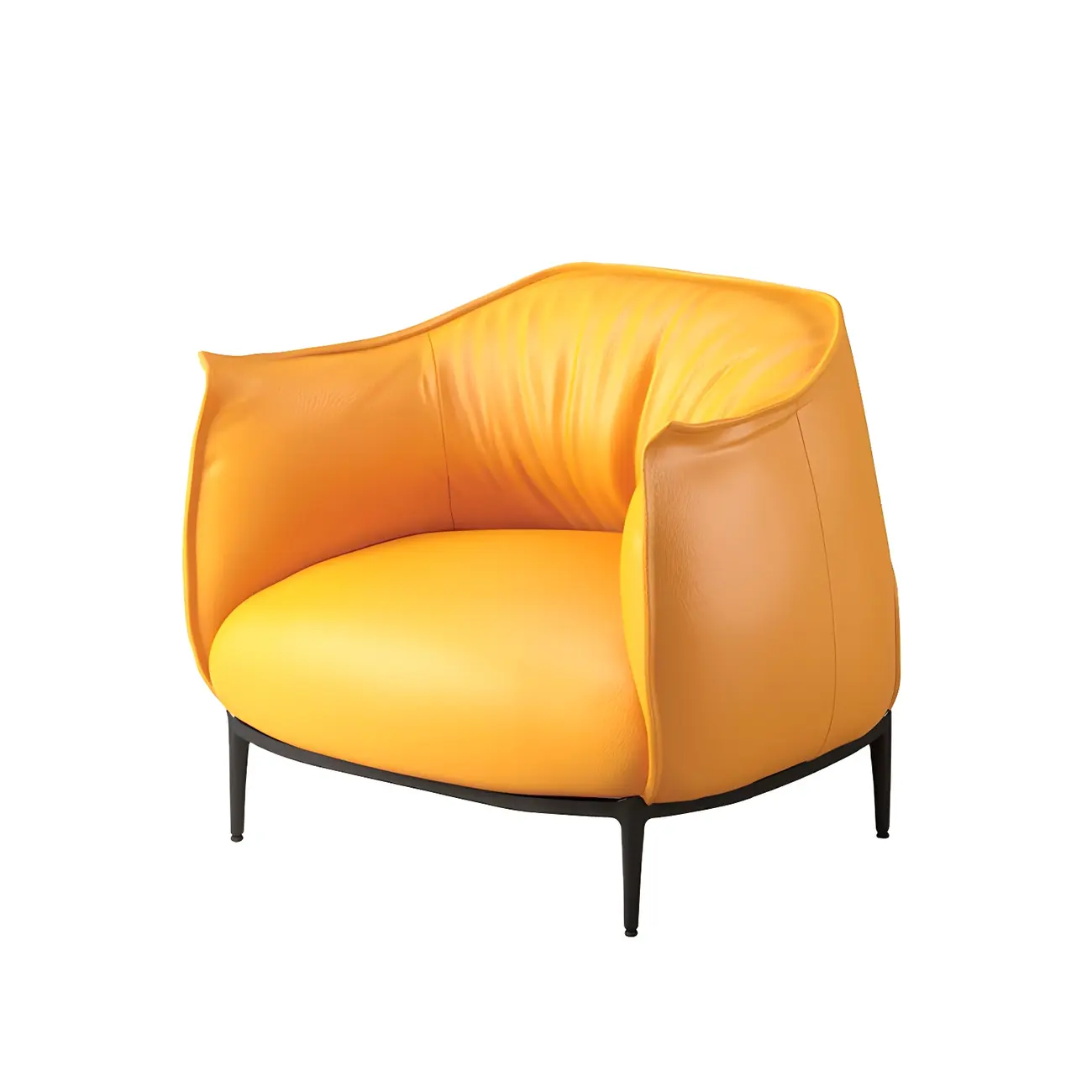 Stylish Leather Accent Chair with Arms in 4-Color for Living Room Image - 15 | homeyfad