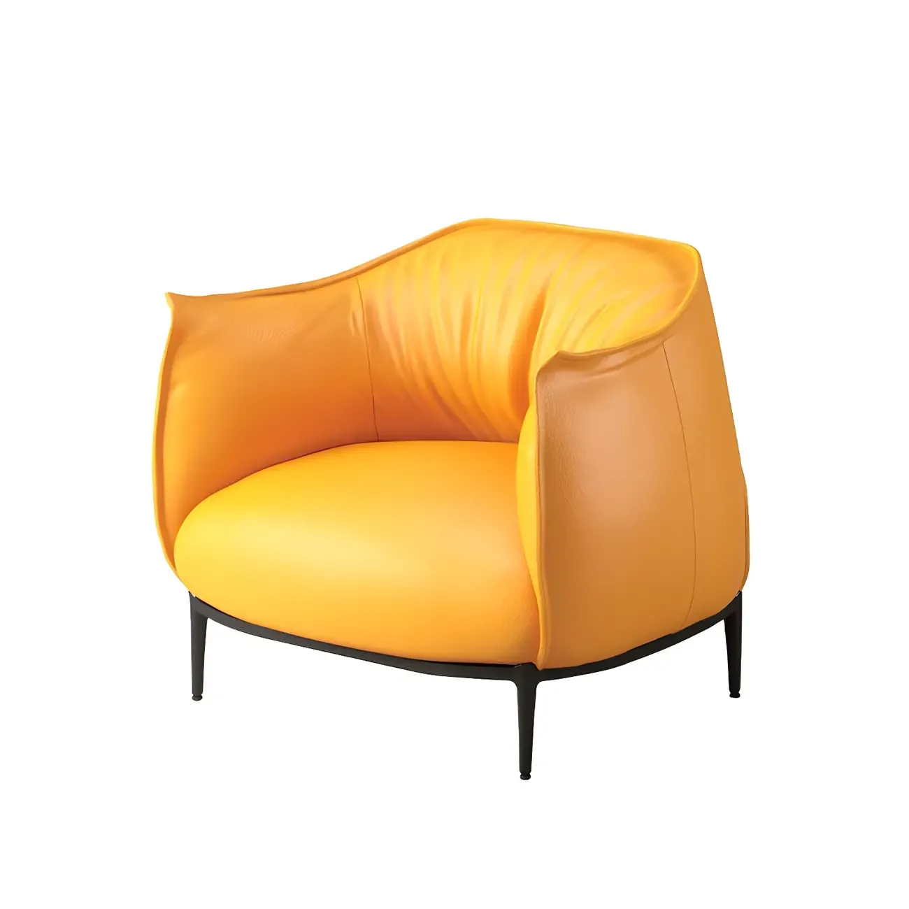 Stylish Leather Accent Chair with Arms in 4-Color for Living Room Image - 15