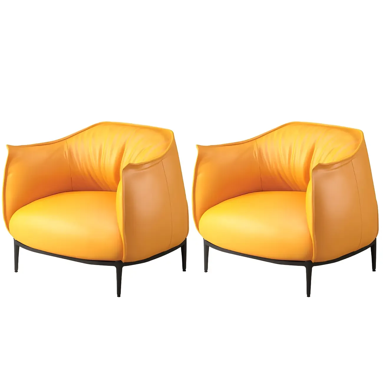 Stylish Leather Accent Chair with Arms in 4-Color for Living Room Image - 16