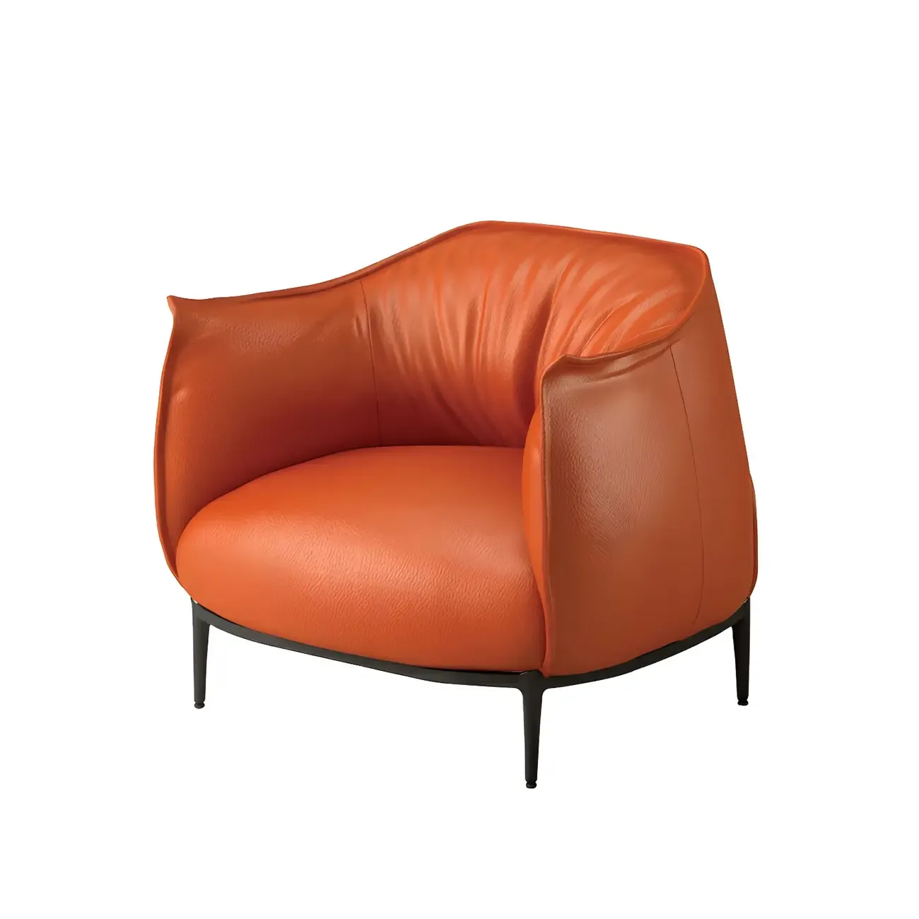 Stylish Leather Accent Chair with Arms in 4-Color for Living Room Image - 19