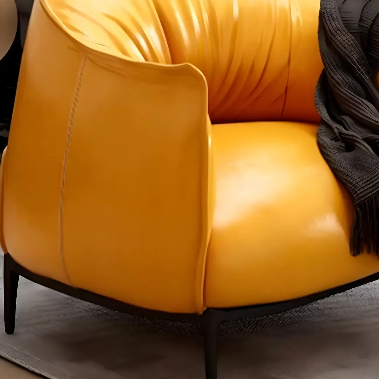 Stylish Leather Accent Chair with Arms in 4-Color for Living Room Image - 20