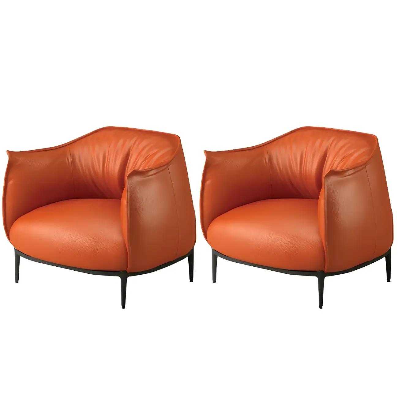 Stylish Leather Accent Chair with Arms in 4-Color for Living Room Image - 21