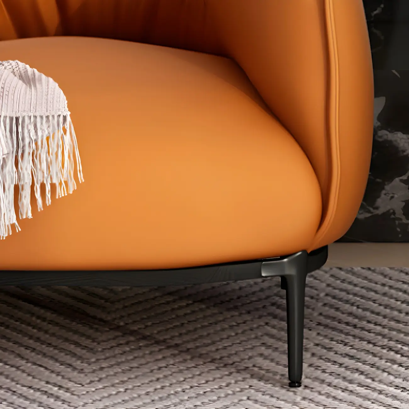Stylish Leather Accent Chair with Arms in 4-Color for Living Room Image - 22 | homeyfad