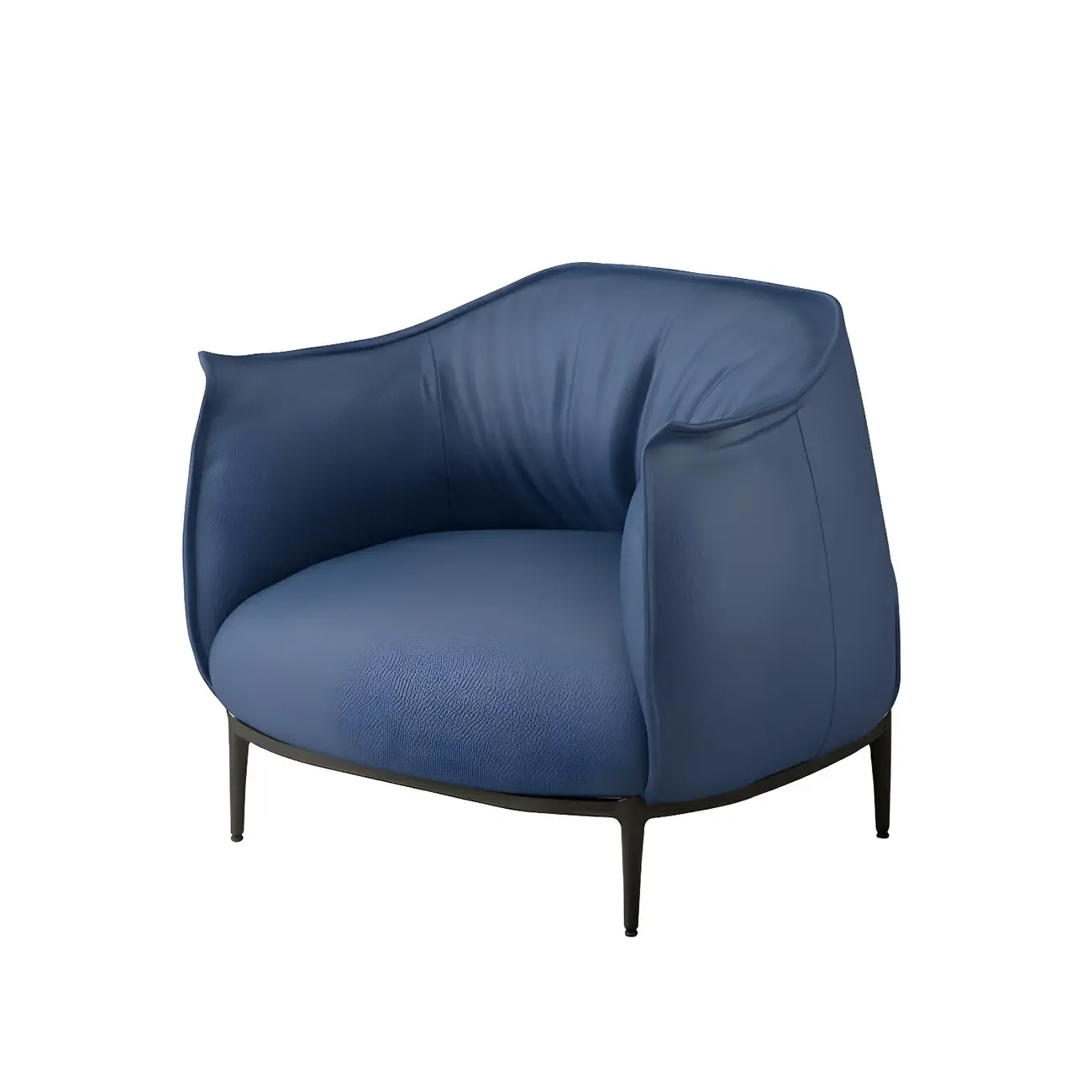 Stylish Leather Accent Chair with Arms in 4-Color for Living Room Image - 23