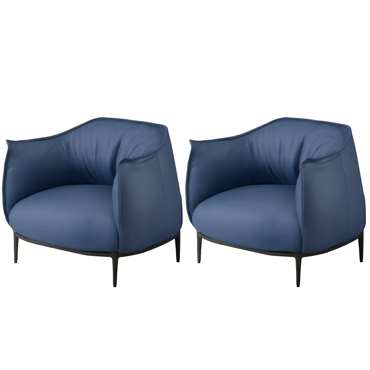 Stylish Leather Accent Chair with Arms in 4-Color for Living Room Image - 12