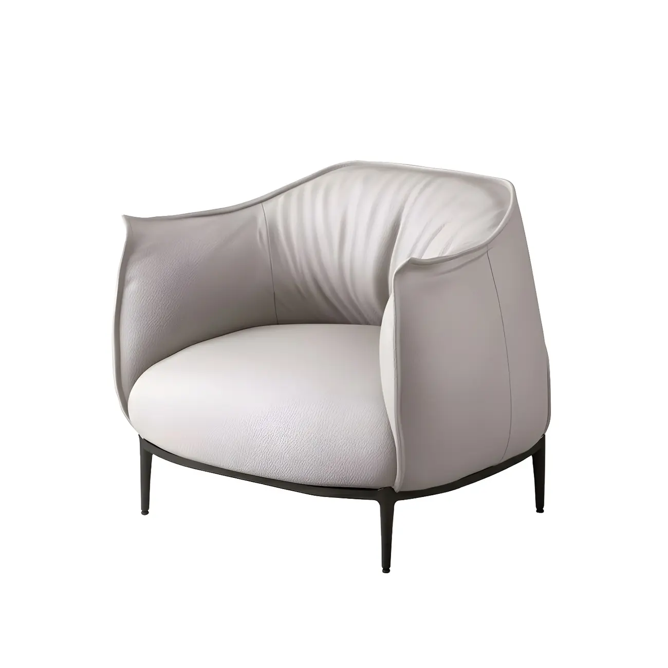 Stylish Leather Accent Chair with Arms in 4-Color for Living Room Image - 24 | homeyfad