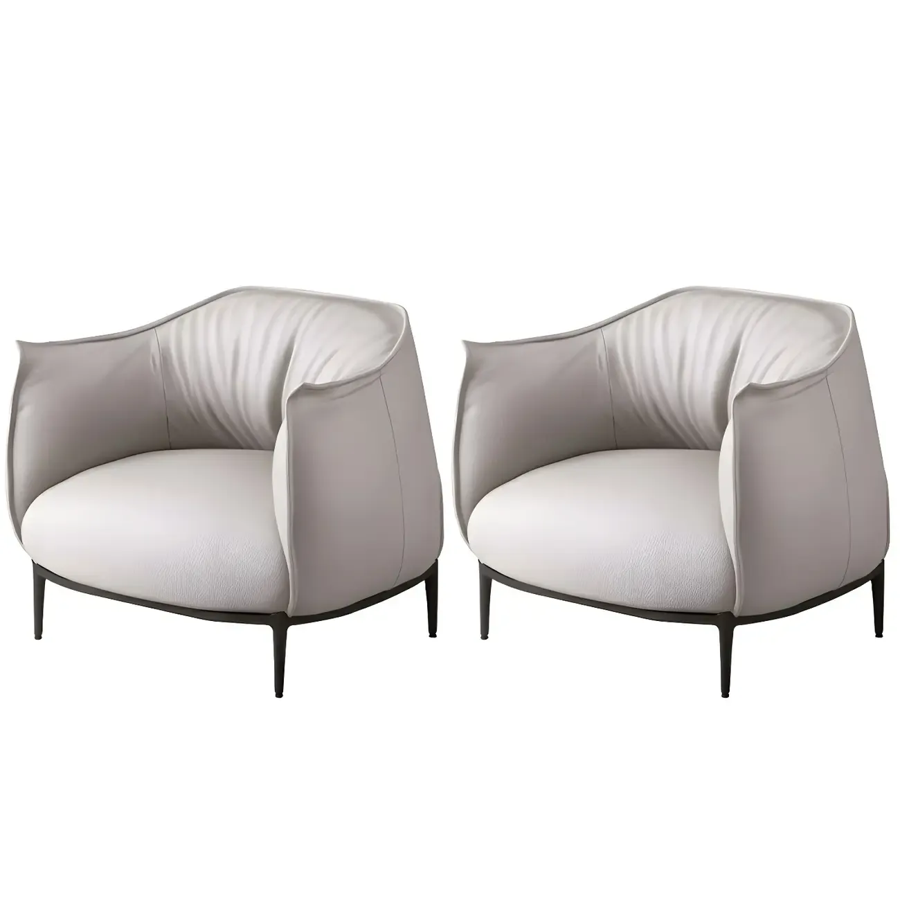 Stylish Leather Accent Chair with Arms in 4-Color for Living Room Image - 25