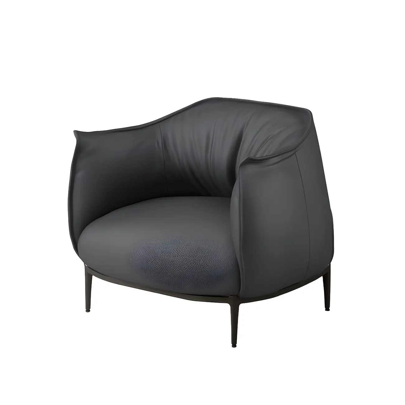 Stylish Leather Accent Chair with Arms in 4-Color for Living Room Image - 26 | homeyfad