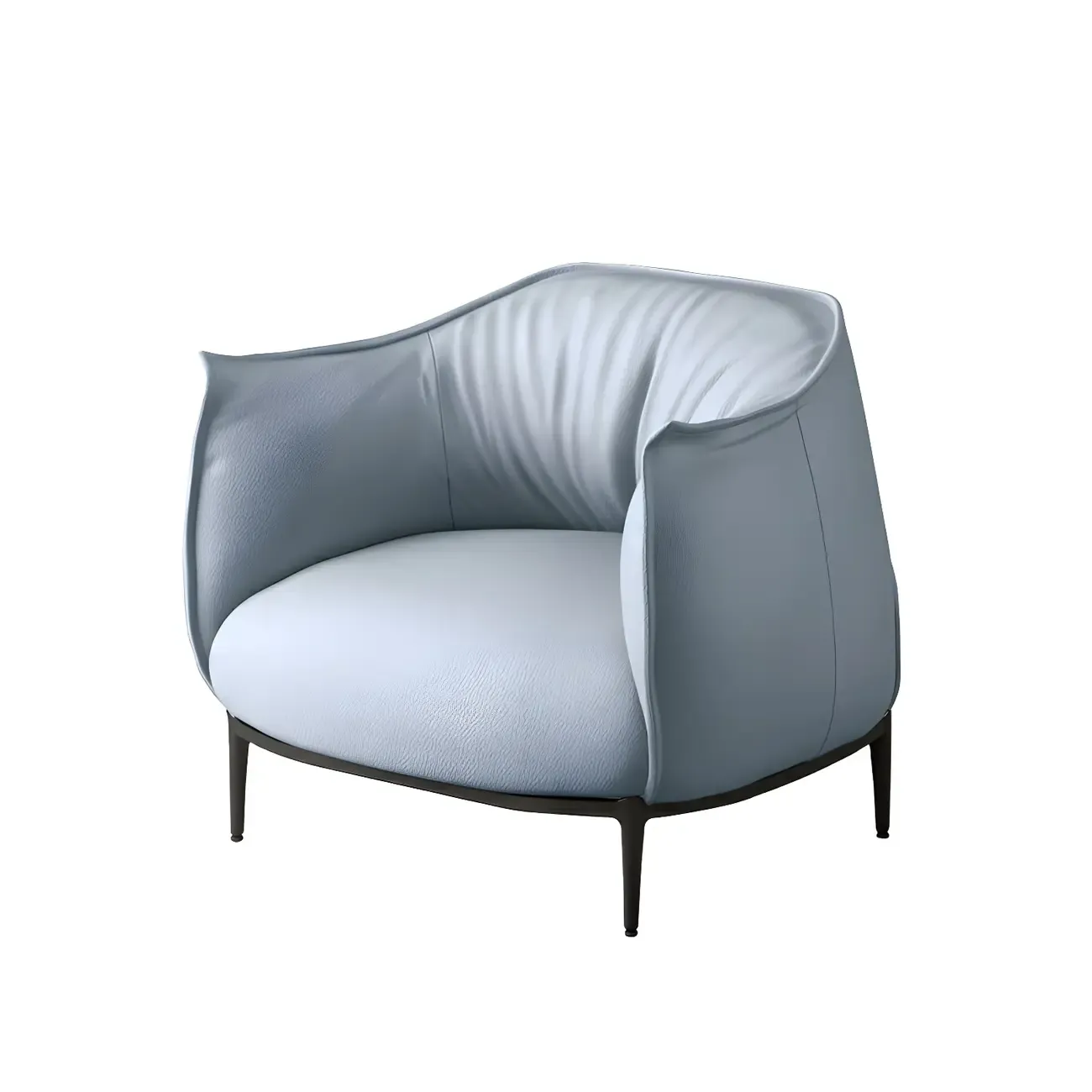 Stylish Leather Accent Chair with Arms in 4-Color for Living Room Image - 28