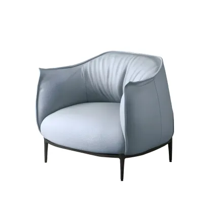 Stylish Leather Accent Chair with Arms in 4-Color for Living Room Image - 28