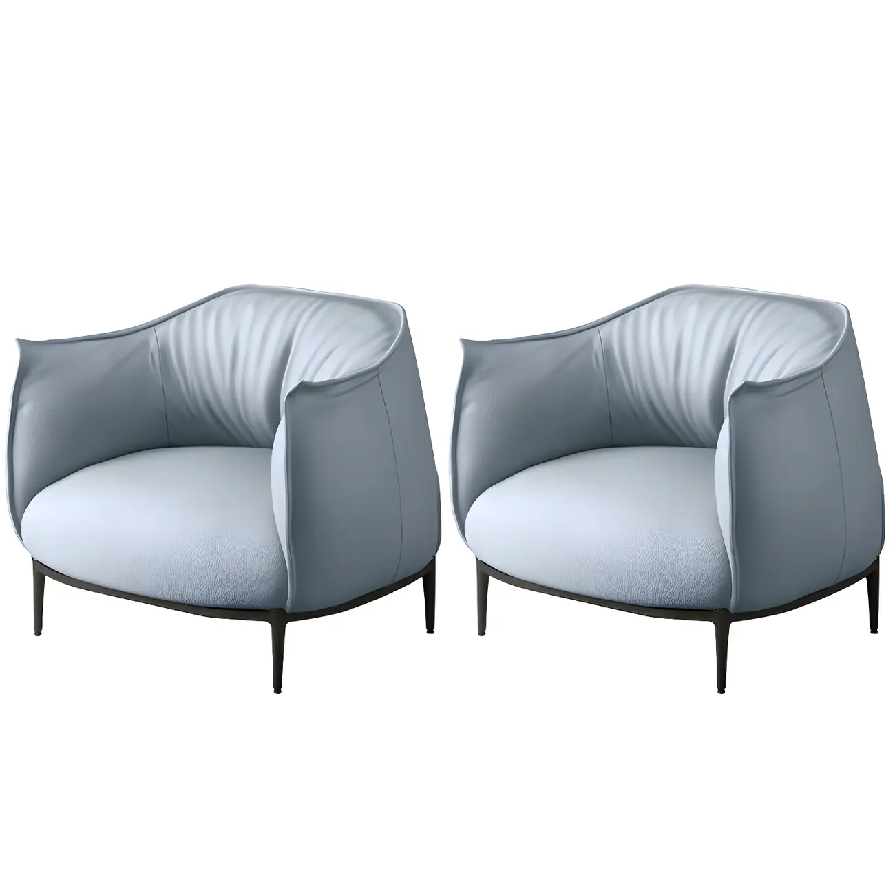 Stylish Leather Accent Chair with Arms in 4-Color for Living Room Image - 29 | homeyfad