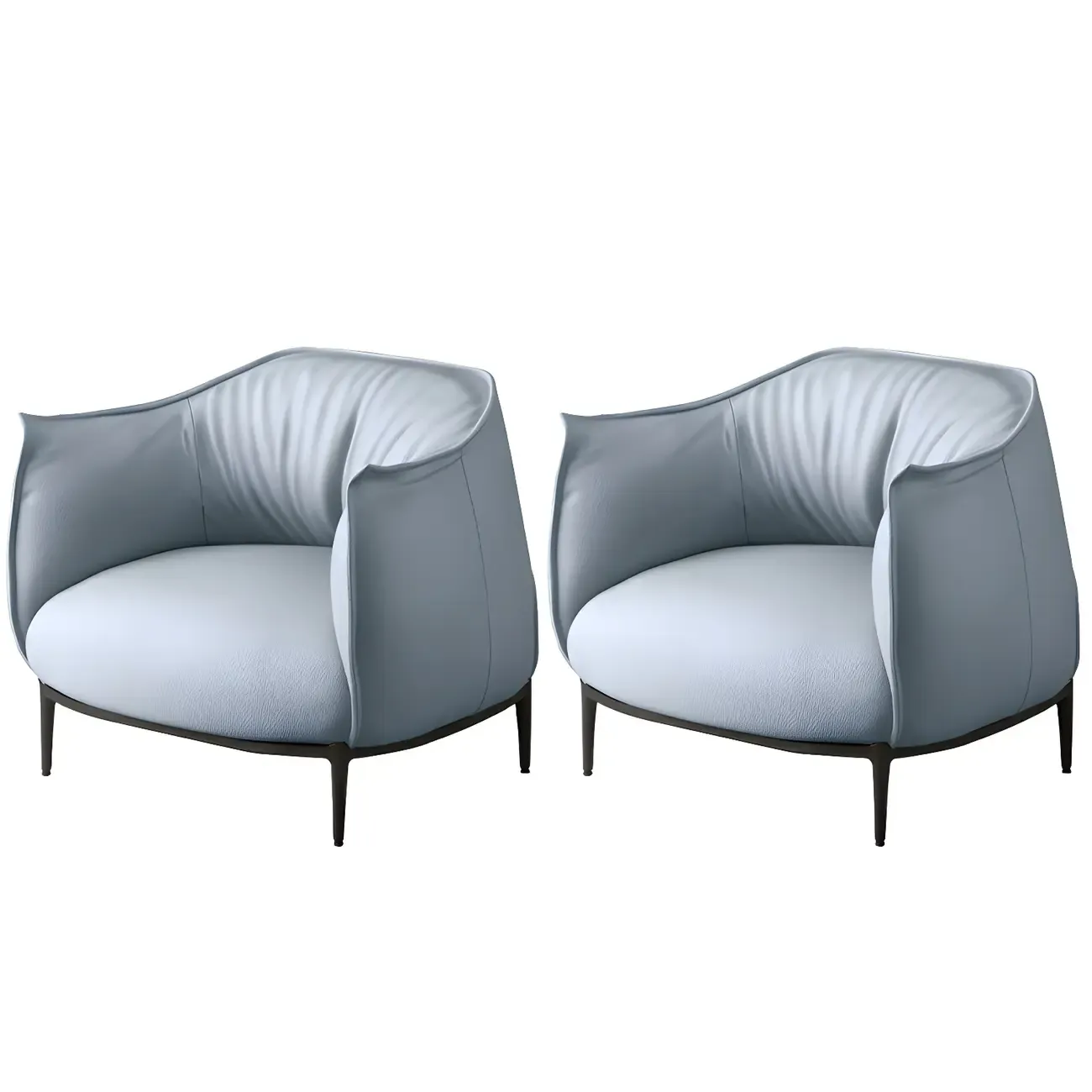 Stylish Leather Accent Chair with Arms in 4-Color for Living Room Image - 29