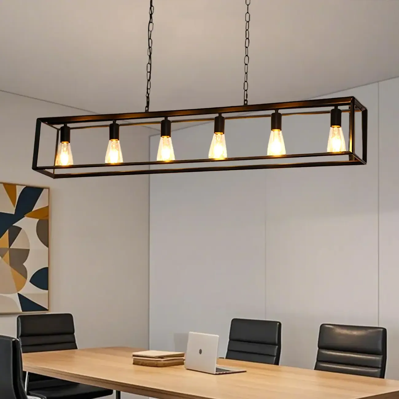 Traditional Brass Metal 6-light Island Pendant Light for Kitchen Image - 3