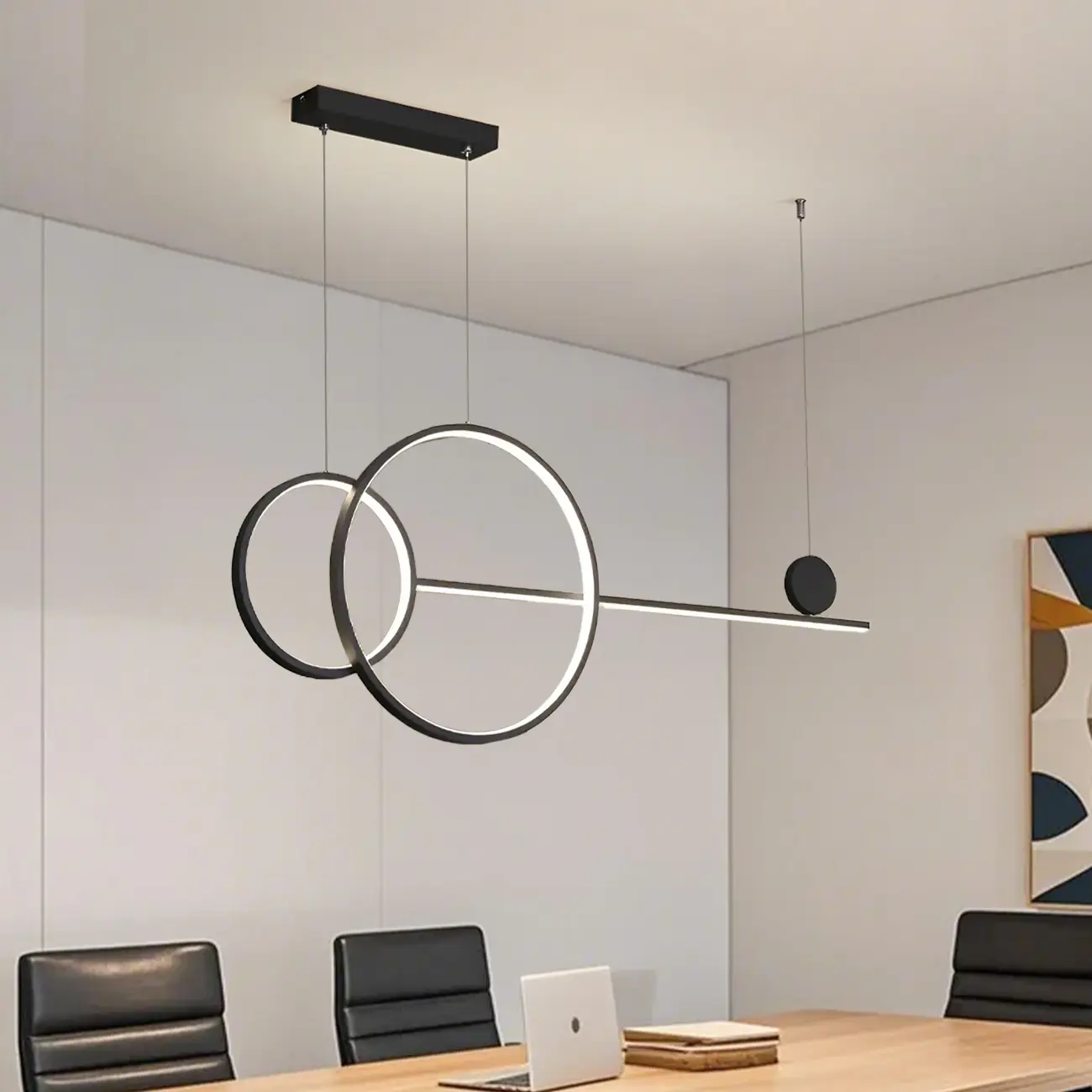 Large Gold Circular LED Island Pendant Light for Kitchen Image - 1 | homeyfad