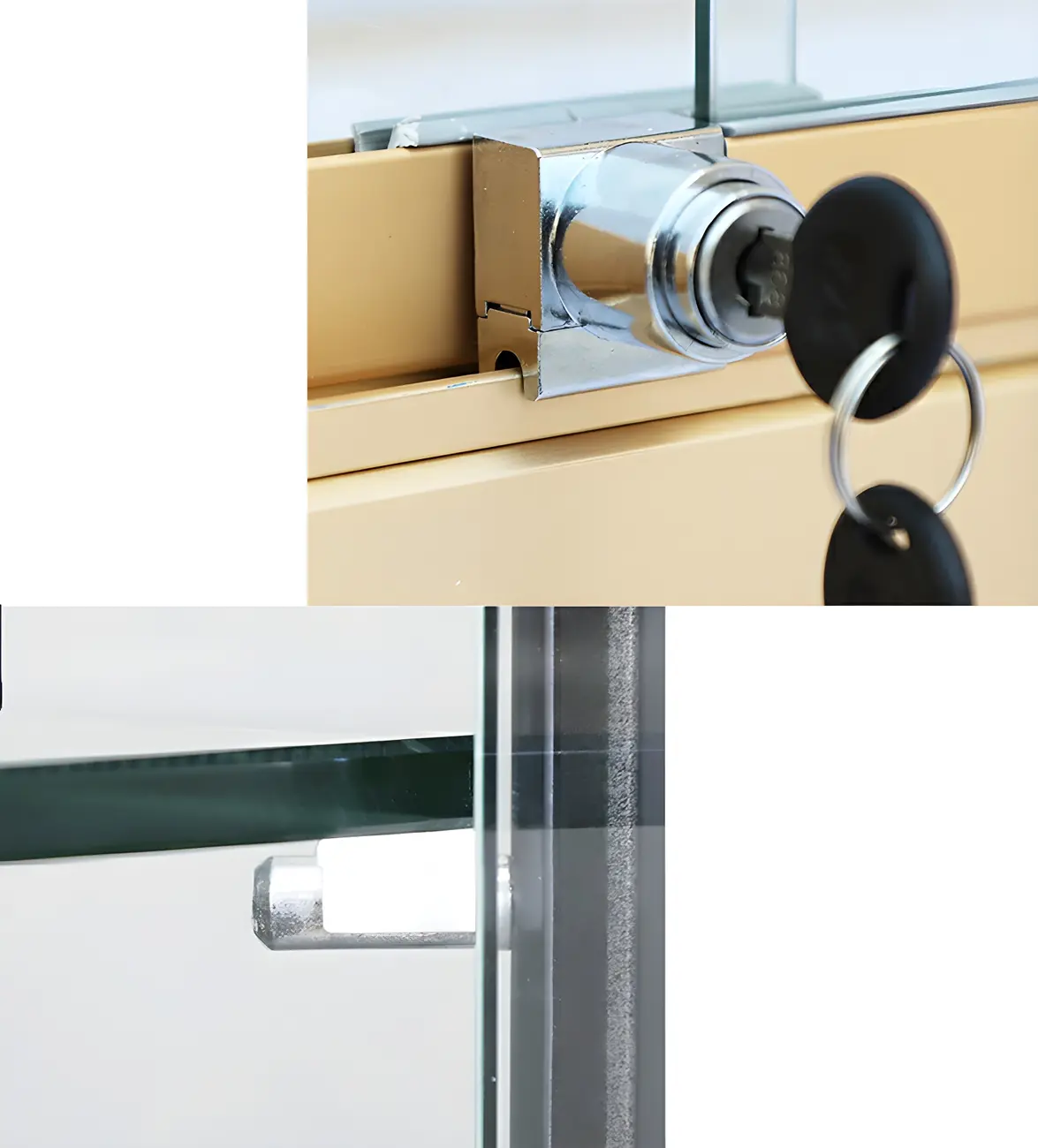 Gold Rectangular Metal Glass Curio Display Cabinet Image - 11 | homeyfad