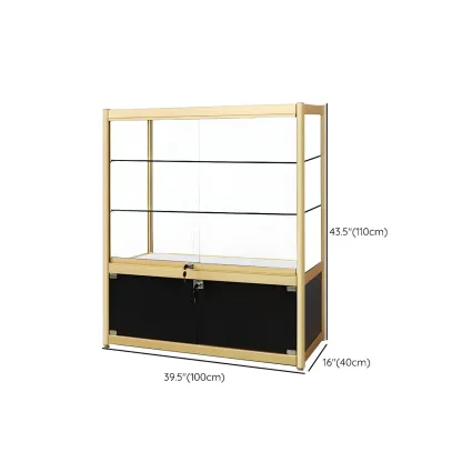 Gold Rectangular Metal Glass Curio Display Cabinet Image - 30