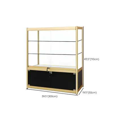 Gold Rectangular Metal Glass Curio Display Cabinet Image - 31