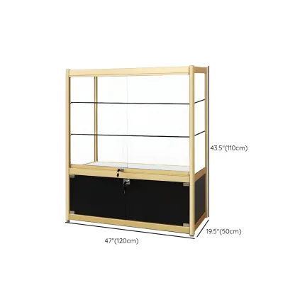 Gold Rectangular Metal Glass Curio Display Cabinet Image - 33
